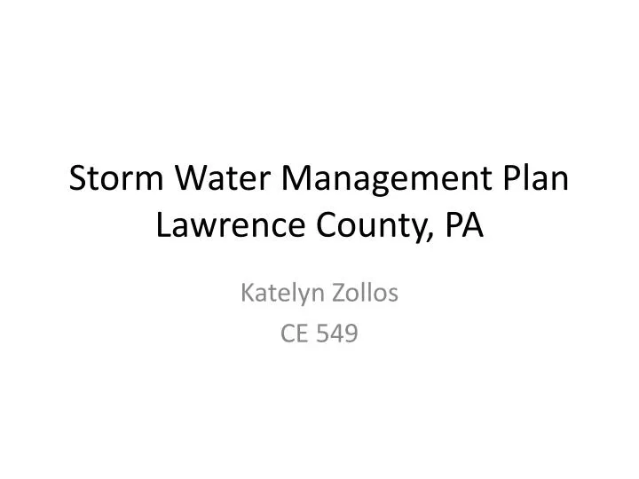 storm water management plan lawrence county pa