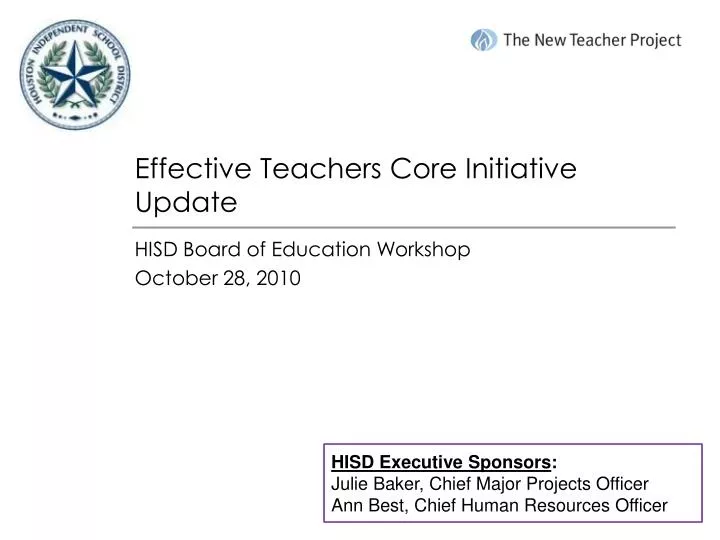 effective teachers core initiative update