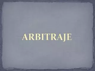 arbitraje