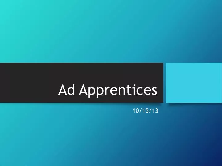 ad apprentices