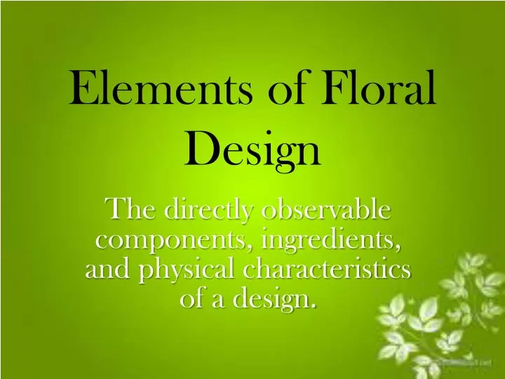 elements of floral design