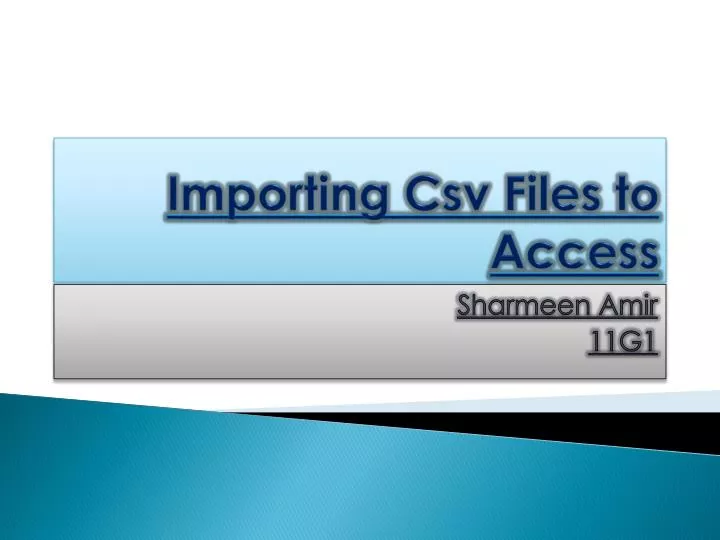 importing csv files to access