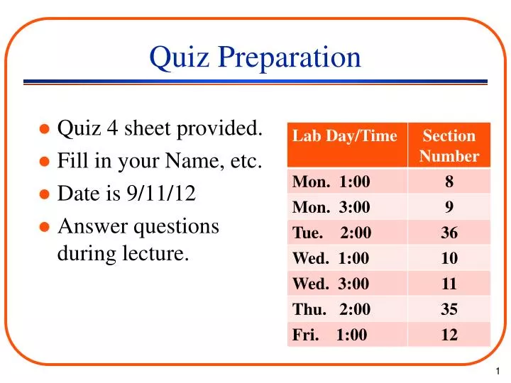 quiz preparation