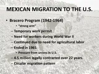 MEXICAN MIGRATION TO THE U.S.