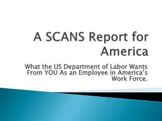 A SCANS Report for America