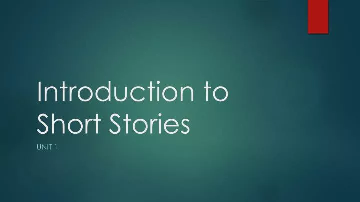 introduction to short stories