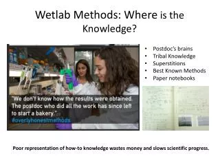 Wetlab Methods: Where is the Knowledge?