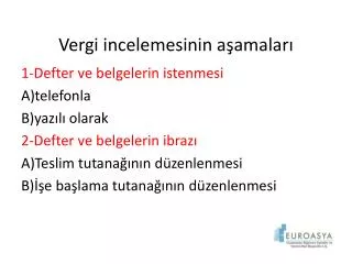 vergi incelemesinin a amalar