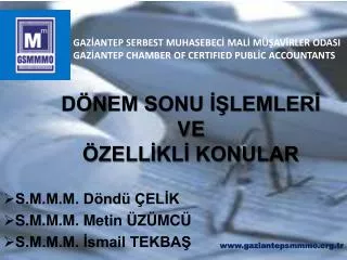 d nem sonu lemler ve zell kl konular