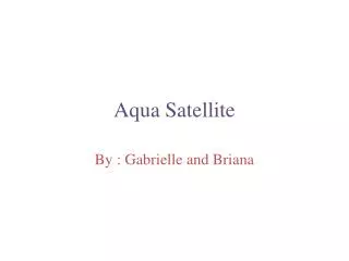 Aqua Satellite