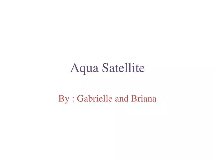 aqua satellite