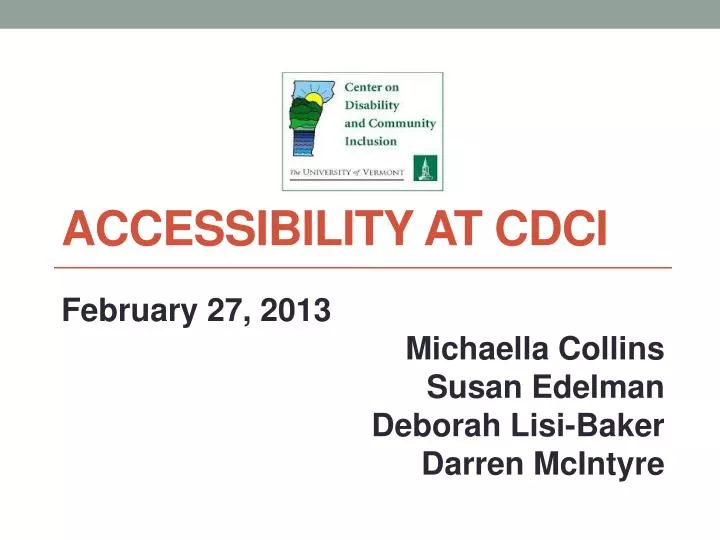 accessibility at cdci
