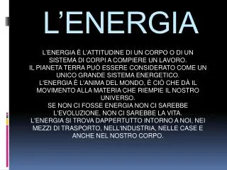 l energia