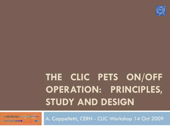 the clic pets on off operation principles study and design