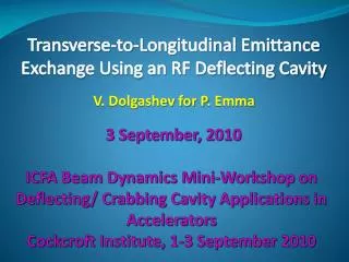 Transverse-to-Longitudinal Emittance Exchange Using an RF Deflecting Cavity