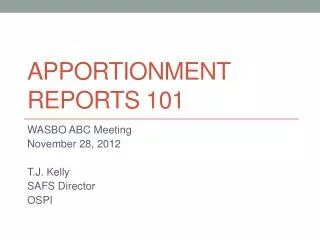 Apportionment Reports 101
