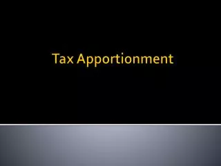 Tax Apportionment