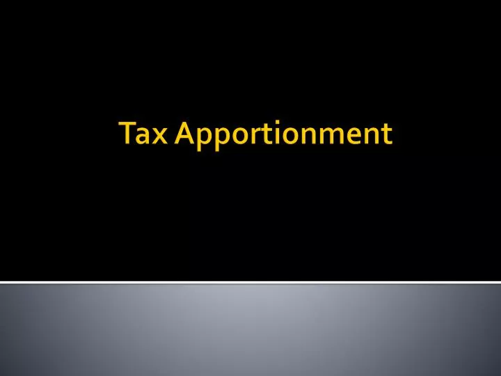 tax apportionment