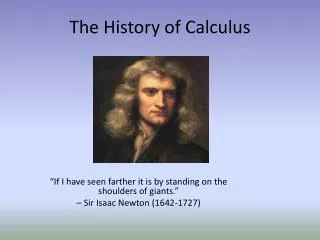 The History of Calculus