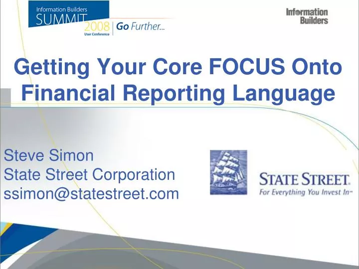 getting your c ore focus onto financial reporting language