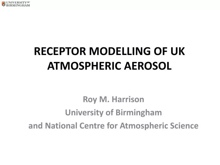 receptor modelling of uk atmospheric aerosol