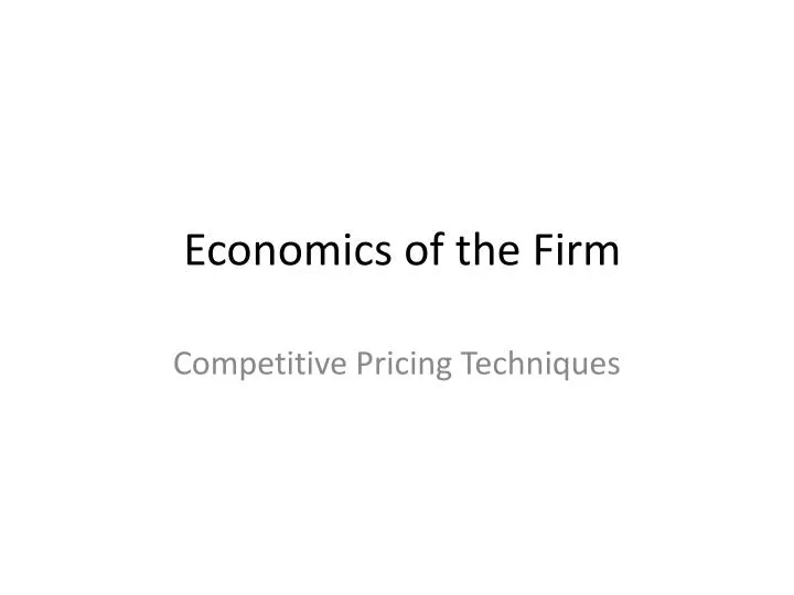 economics of the firm