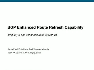 BGP Enhanced Route Refresh Capability