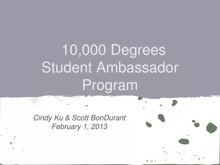 10 000 degrees student ambassador program