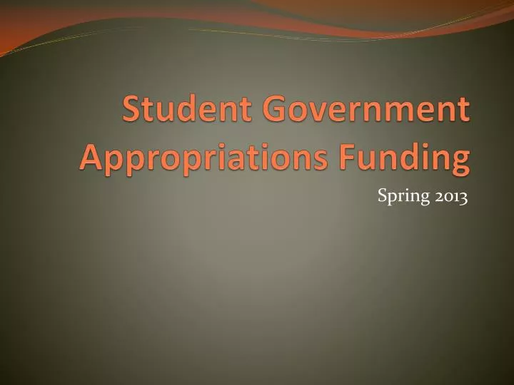 student government appropriations funding