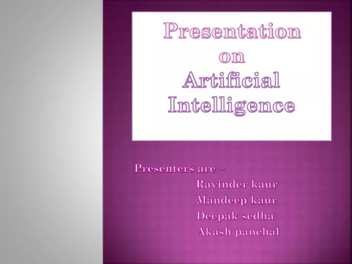 presentation on artificial intelligence