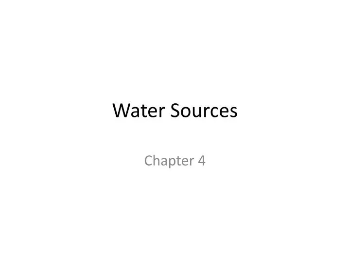 water sources