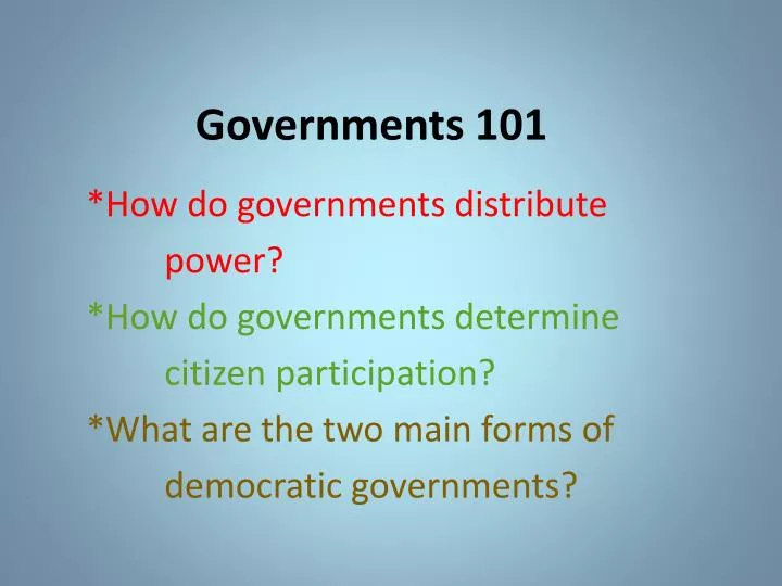 governments 101