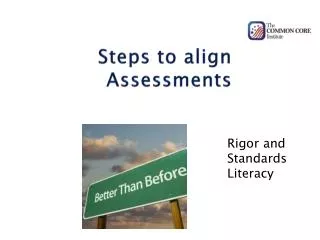 Steps to align Assessments