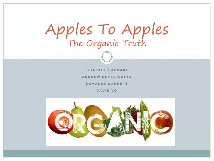 apples to apples the organic truth