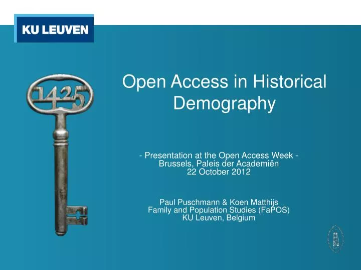 open access in historical demography