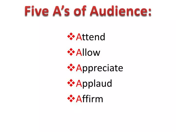 five a s of audience