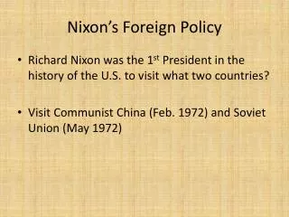 nixon s foreign policy