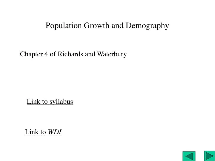 population growth and demography