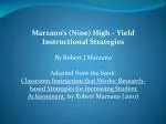 Marzano’s (Nine) High – Yield Instructional Strategies By Robert J Marzano