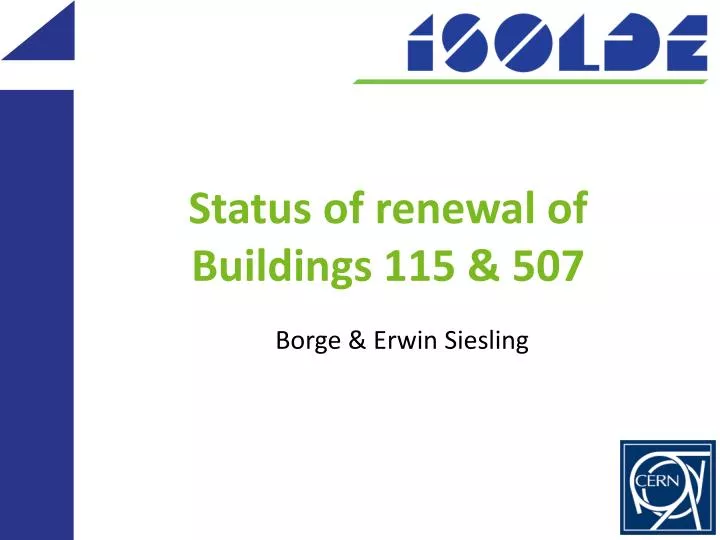 status of renewal of buildings 115 507