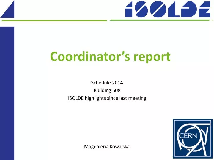 coordinator s report