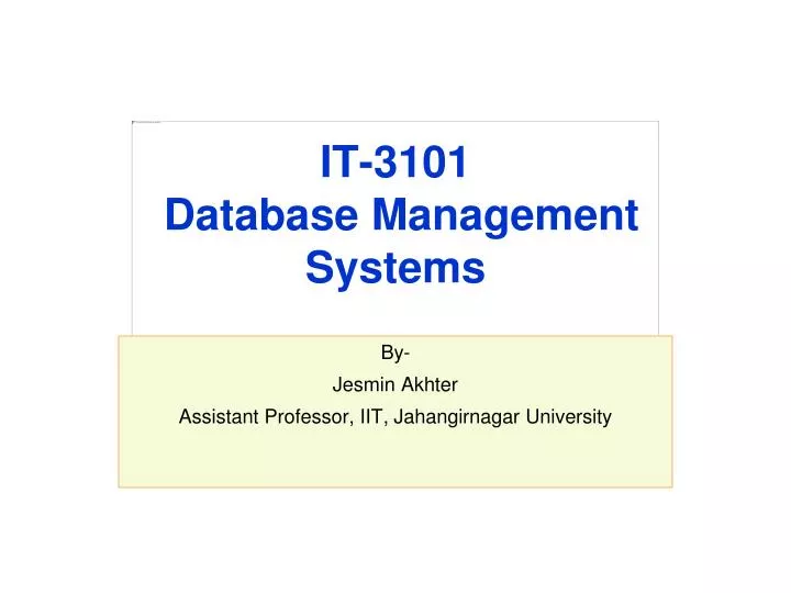 it 3101 database management systems