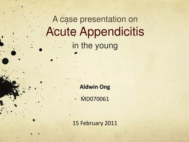 a case presentation on acute appendicitis in the young