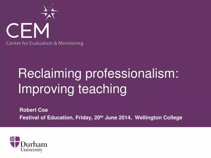 reclaiming professionalism improving teaching