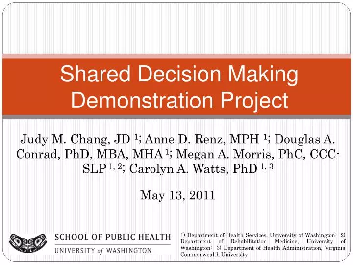 shared decision making demonstration project
