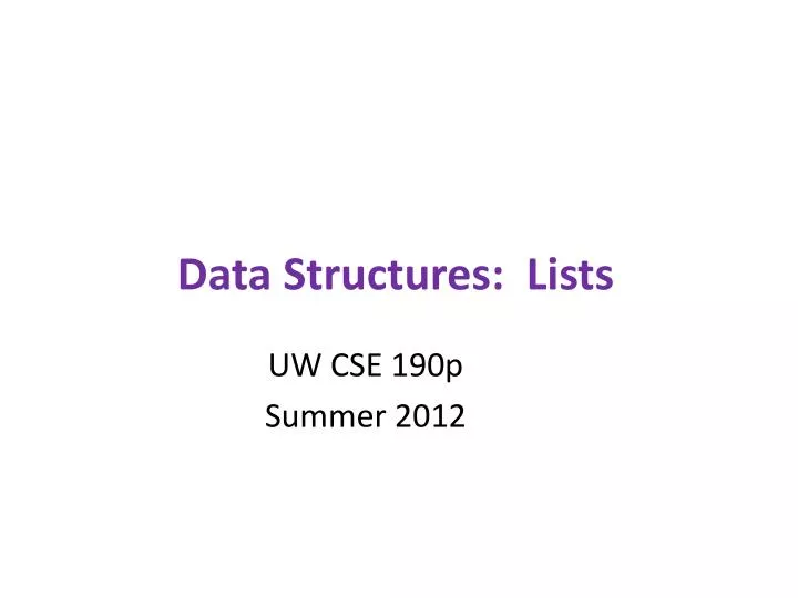 data structures lists