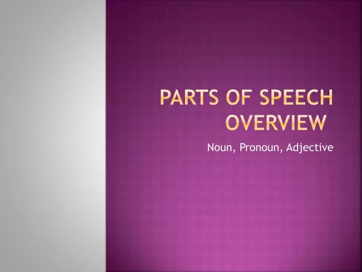 parts of speech overview