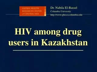 HIV among drug users in Kazakhstan