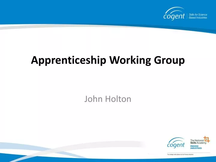 apprenticeship working group