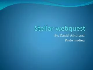 Stellar webquest